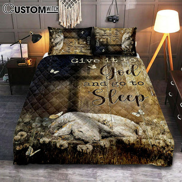 Lamb Of God Dandelion Field Give It To God And Go To Sleep Quilt Bedding Set Art - Christian Art - Bible Verse Bedroom - Religious Home Decor