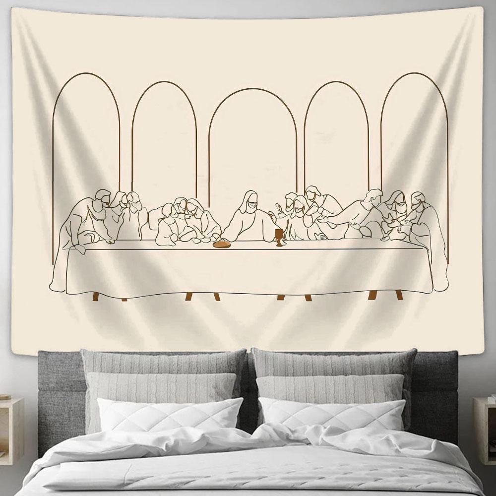 Last Supper Tapestry Wall Art 4 - Jesus Tapestry - Christian Wall Art - Jesus Wall Decor