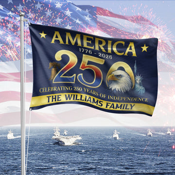 Personalized American Flag - America 250th Anniversary Double-Sided Flag