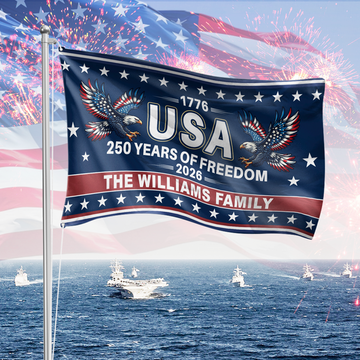 US 250th Anniversary 1776-2026 Patriotic 250 Years Of Freedoms House Flag