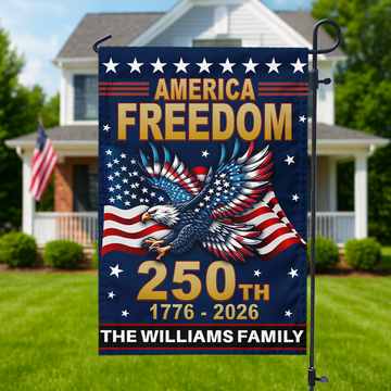 America 250th Independence Anniversary Personalized Garden Flag Patriotic Gift