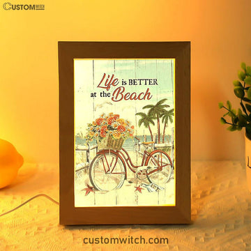 Life Is Better At The Beach Flower Basket Beach Cruiser Frame Lamp - Christian Art - Religious Home Decor