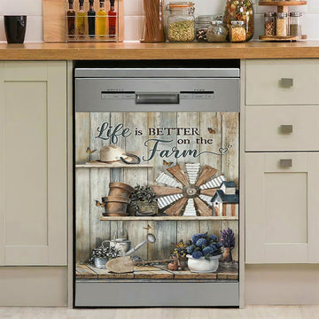 Life Is Better On The Farm Dishwasher Cover, Christian Dishwasher Wrap, Bible Verse Kitchen Decoration