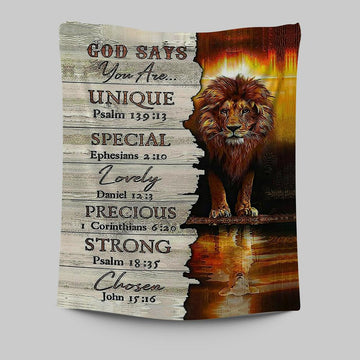 Lion God Says You Are Tapestry Prints - Lion Tapestry Art - Christian Inspirational Tapestry