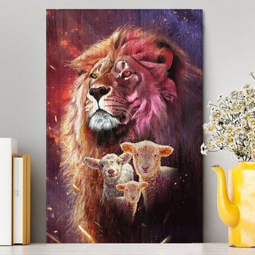 Lion Head Lamb Of God Canvas - Lion Canvas Print - Christian Wall Art - Religious Home Decor