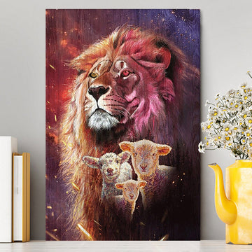 Lion Head Lamb Of God Lion Of Judah Canvas Art - Christian Art - Bible Verse Wall Art - Religious Home Decor