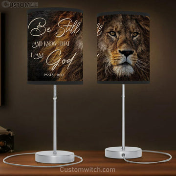 Lion Of Judah - Be Still And Know That I Am God Table Lamp Gift - Christian Bedroom Decor