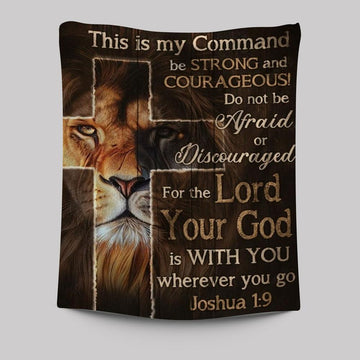 Lion Of Judah Christian Cross This Is My Command Tapestry