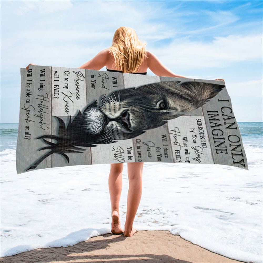 Lion Of Judah Feather I Can Only Imagine Beach Towel, Christian Beach Towel, Christian Gift, Gift For Women
