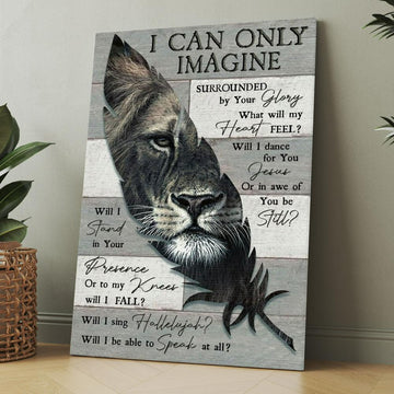 Lion Of Judah Feather I Can Only Imagine Canvas, Christmas Gift for Christian