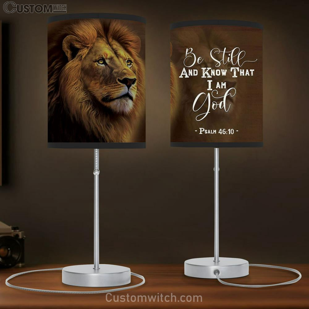 Lion Of Judah Psalm 4610 Be Still And Know That I Am God Lamp Gift Table Lamp - Christian Lamp Gift Decor - Scripture Table Lamp Prints