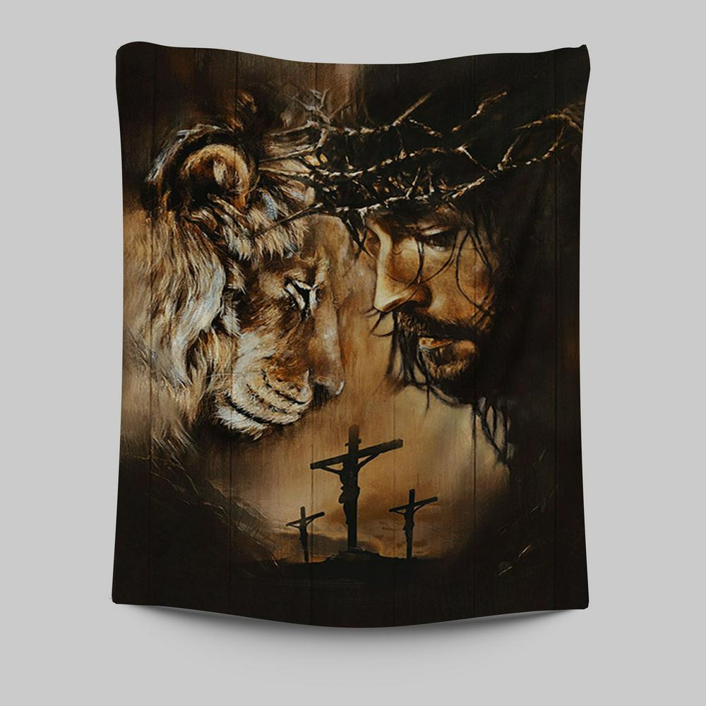 Lion Of Judah Tapestry - Lion Tapestry Print - Christian Wall Art - Religious Home Decor
