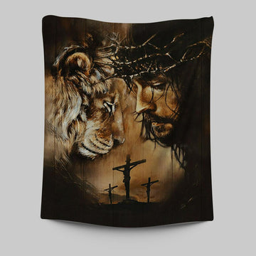 Lion Of Judah Tapestry - Lion Tapestry Print - Christian Wall Art - Religious Home Decor
