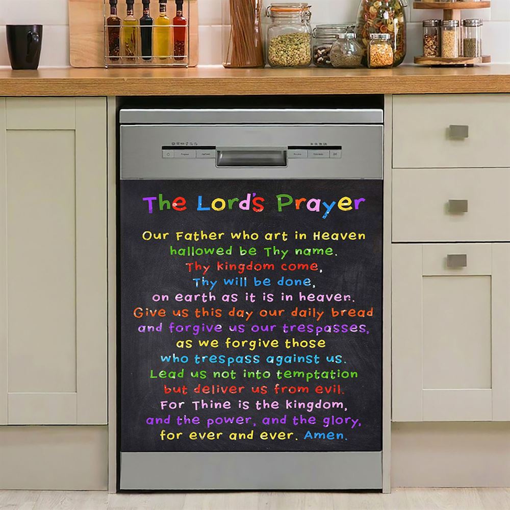 Lords Prayer Dishwasher Cover, Catholic Gifts For Bible, Christian Kitchen Decoration