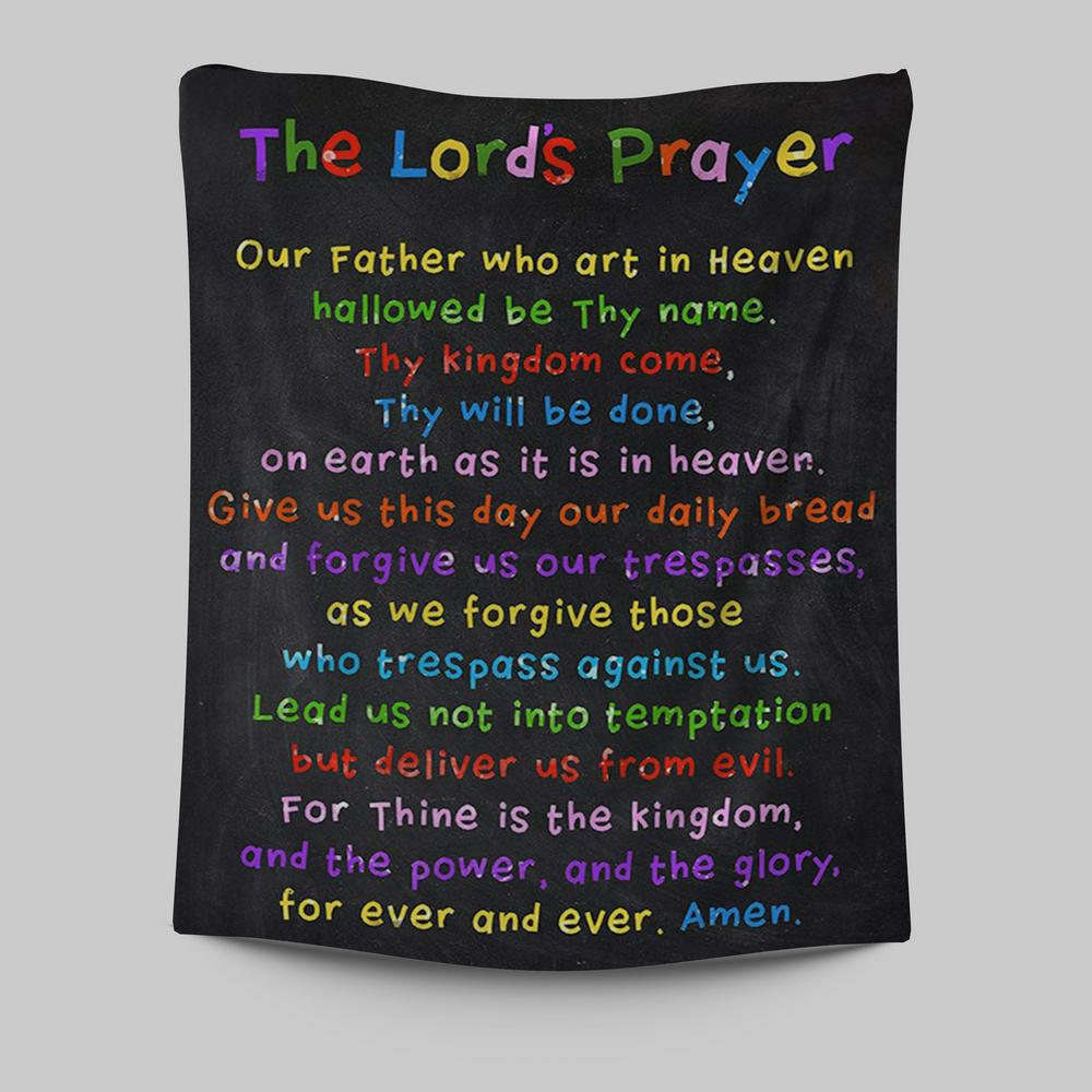 Lords Prayer Tapestry Wall Decor - Catholic Gifts For Bible - Christian Tapestries Wall Art Decor