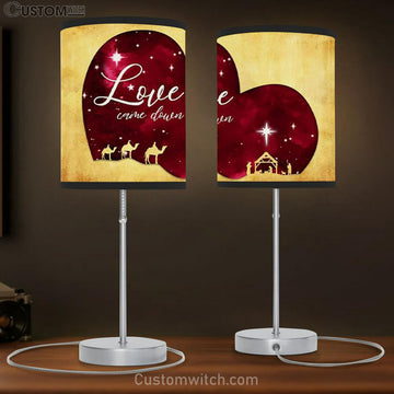 Love Came Down Christmas Table Lamp Gift - Christian Bedroom Decor