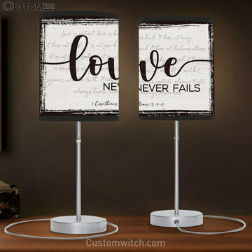 Love Never Fails 1 Corinthians 134-8 Table Lamp Gift Christian Gifts - Christian Bedroom Decor