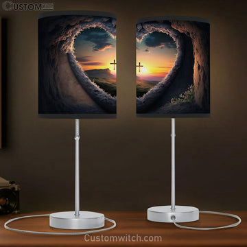Love Pray Cross Sunset Table Lamp Pictures - Faith Art - Christian Table Lamp Gift Decor