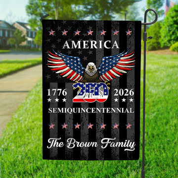 Custom Family Name 250 Years American Anniversary Garden Flag
