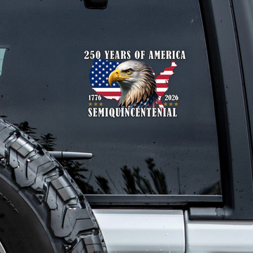 250 Years Of America Anniversary Car Window Decal Sticker Patriotic Gift
