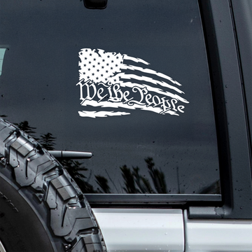 We The People American Flag Car Window Decal Sticker