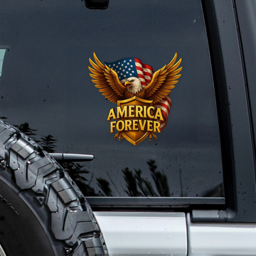 America Forever Golden Eagle Car Window Decal Sticker