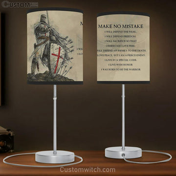 Make No Mistake Warrior Table Lamp Gift - Bible Verse Lamp Gift - Christian Home Decor
