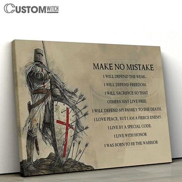 Make No Mistake Warrior Canvas Wall Art - Bible Verse Wall Art - Christian Home Decor
