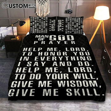 Man Of God Prayer Quilt Bedding Set Prints - Cover Twin Bedding Decor For Men - Christian Gifts For Men Husband Him