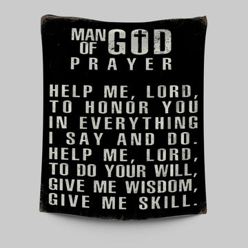 Man Of God Prayer Tapestry Prints - Wall Decor For Men - Christian Gifts For Men Husband Him
