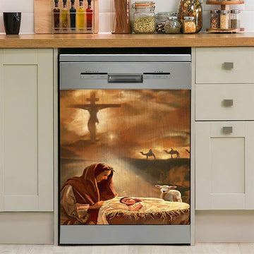 Maria And Jesus Dishwasher Cover, Jesus Dishwasher Wrap, Christian Kitchen Decoration