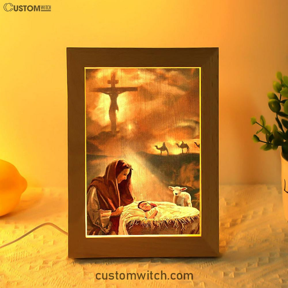Maria And Jesus Frame Lamp Art - Jesus Frame Lamp Pictures - Christian Night Light