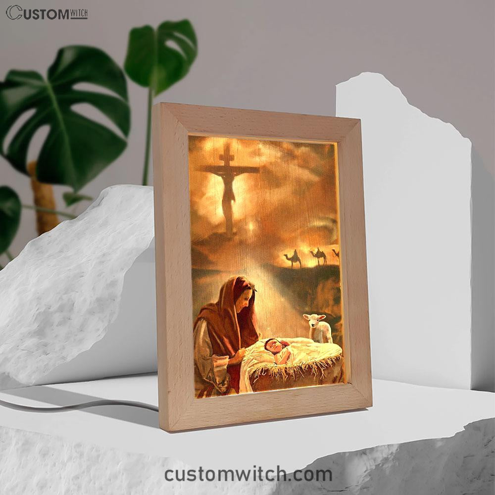 Maria And Jesus Frame Lamp Art - Jesus Frame Lamp Pictures - Christian Night Light