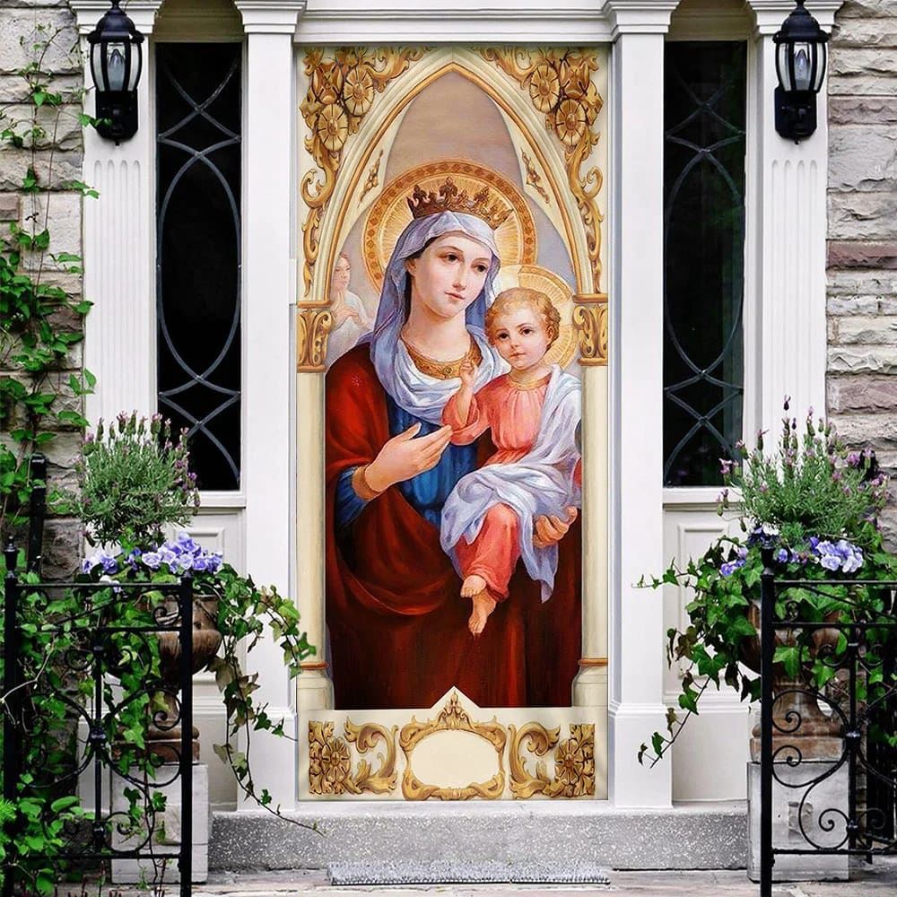 Mary and Jesus Door Cover, Christian Door Decor, Door Christian Church, Christian Door Plaques