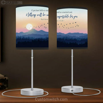 Matthew 1720 If You Have Faith As Small As A Mustard Seed Lamp Gift Table Lamp - Christian Lamp Gift Decor - Scripture Table Lamp Prints