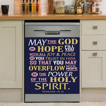 May The God Of Hope Fill You With All Joy Dishwasher Cover, Inspirational Dishwasher Wrap, Christian Kitchen Decoration