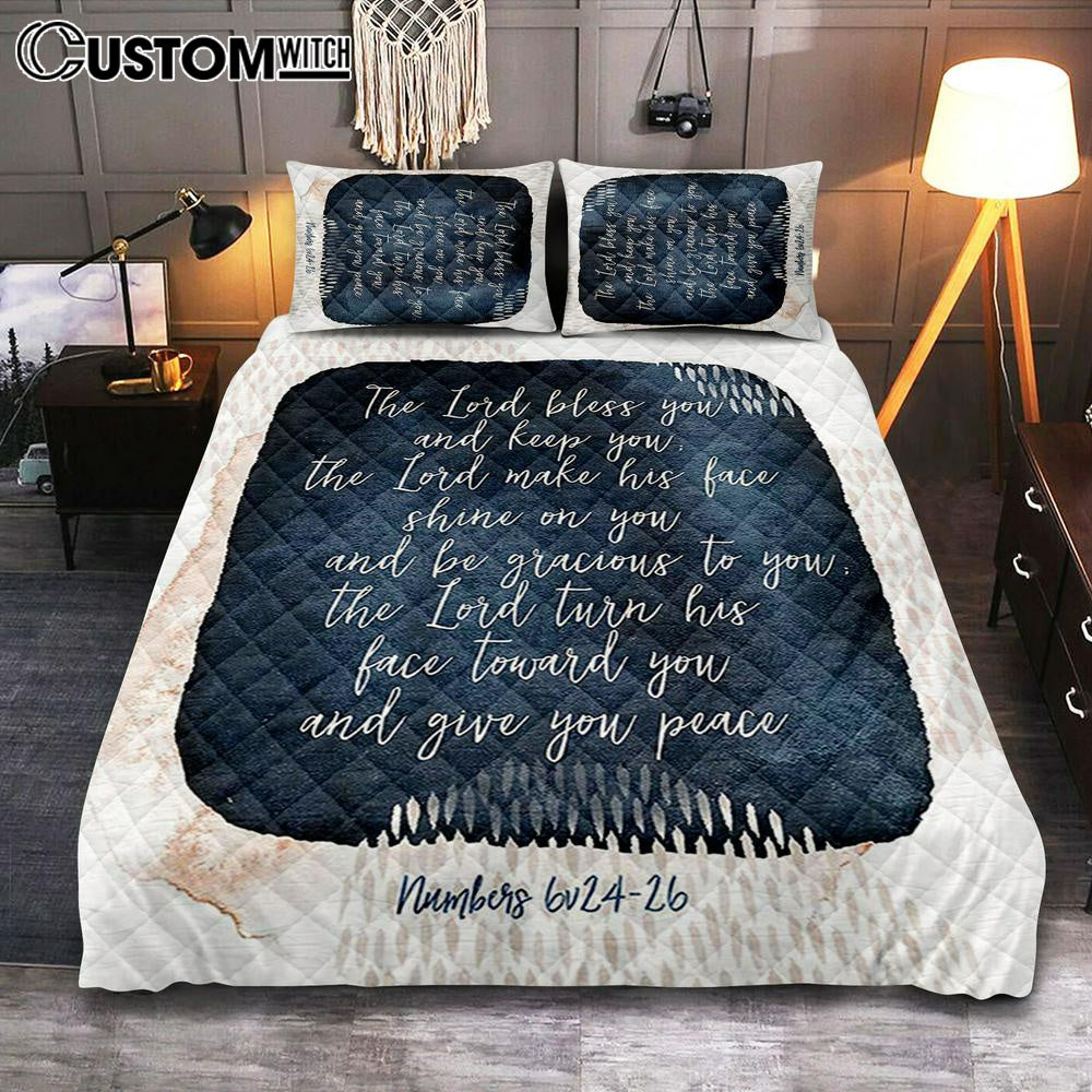 May The Lord Bless You And Keep You - Quilt Bedding Set Bedroom - Christian Quilt Bedding Set Bedroom Decor