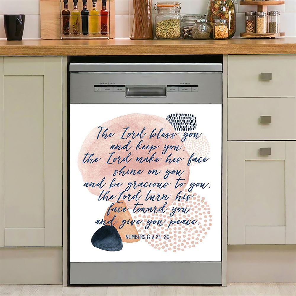 May The Lord Bless You And Keep You Dishwasher Cover, Christian Dishwasher Wrap, Jesus Kitchen Decoration