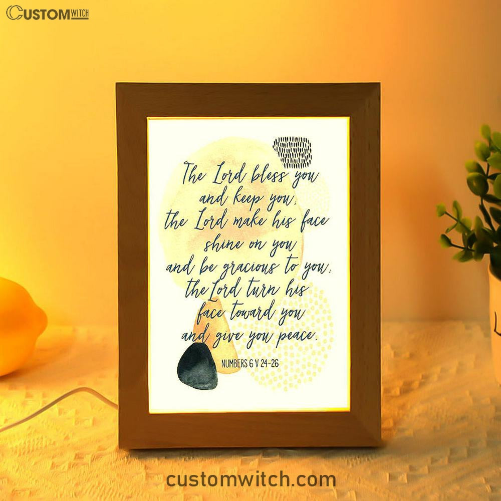 May The Lord Bless You And Keep You Frame Lamp Prints - Christian Night Light Decor