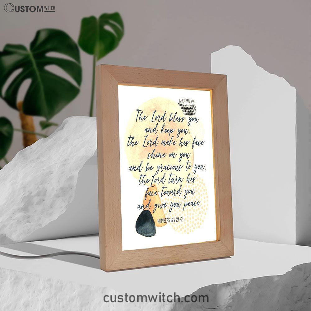 May The Lord Bless You And Keep You Frame Lamp Prints - Christian Night Light Decor