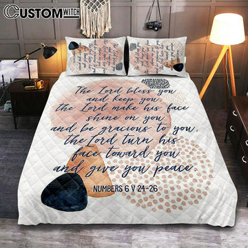 May The Lord Bless You And Keep You Quilt Bedding Set Prints - Christian Quilt Bedding Set Bedroom Decor