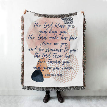 May The Lord Bless You And Keep You Woven Blanket Prints - Christian Woven Throw Blanket Decor