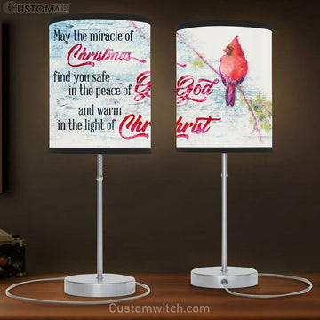 May The Miracle Of Christmas Cardinal Table Lamp Gift - Christian Bedroom Decor