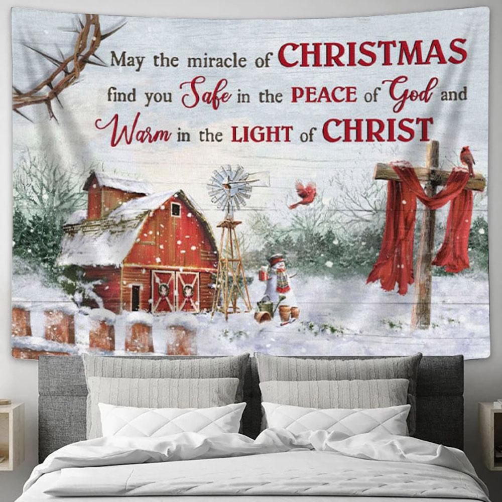 May The Miracle Of Christmas Tapestry Wall Art Print - Christian Wall Decor