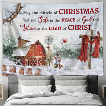 May The Miracle Of Christmas Tapestry Wall Art Print - Christian Wall Decor