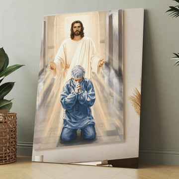 Merciful Jesus Bless Our Healthcare Heroes Nurses Canvas, Christmas Gift for Christian