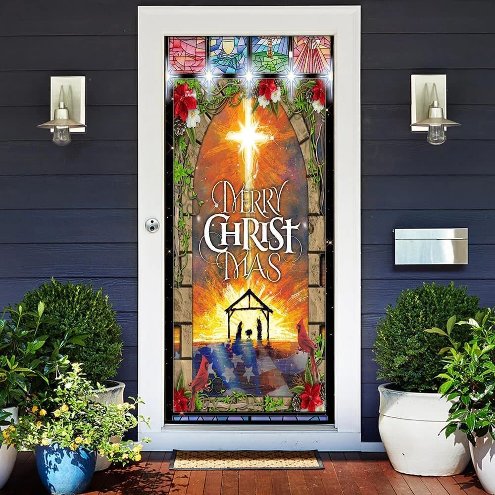 Merry Christmas Door Cover, Christian Door Decor, Door Christian Church, Christian Door Plaques