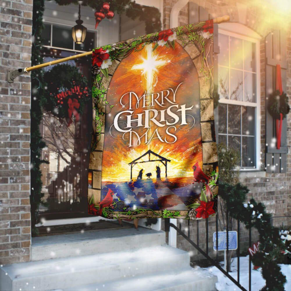 Merry Christmas Flag, Christian Christmas House Flag, Christmas Outdoor Decor Ideas