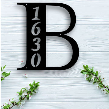Metal Address Sign, Celtic Knot Vertical Outdoor House Number Metal Sign, 3 Digit Black Address Plaque Custom Sign Outdoor Sign