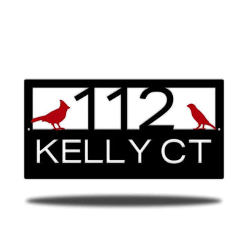 Metal Address Sign, Classic Cardinal Address Plaque Cut Metal Sign Metal Wall Art Metal House Sign